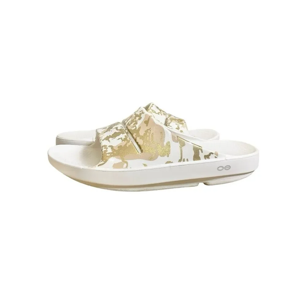OOFOS Oooahh Limited Edition Sahara Gold Sport Recovery Comfort Sandals EU 41